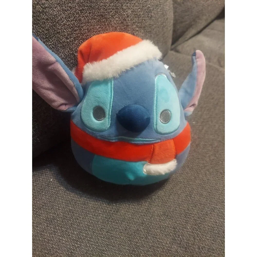 Disney Squishmallow Stitch‎ With Christmas Santa Hat 8